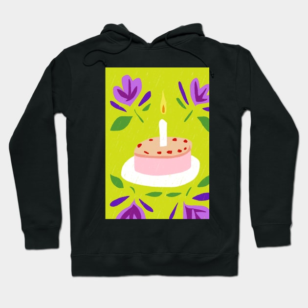 Cake and Flowers - Happy Birthday! Hoodie by TillaCrowne